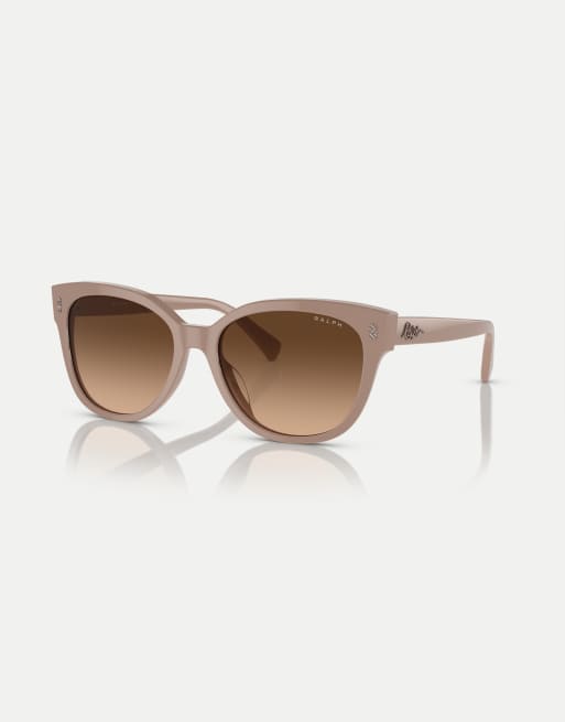 Ralph Cat-Eye-Sonnenbrille mit klassischen Gläsern in glänzendem Beige, 3 von 4