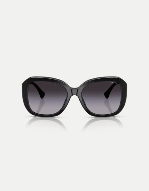 Ralph eckige Sonnenbrille mit grauen Gläsern in glänzendem Schwarz - view 1