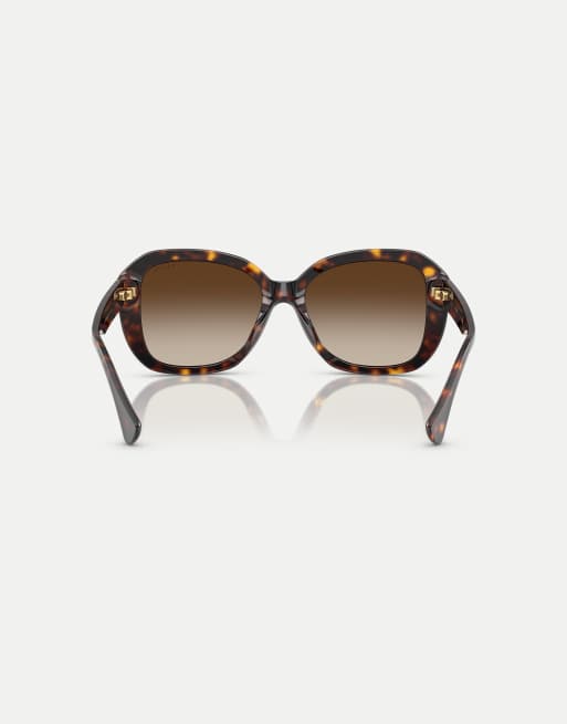 Ralph gafas de sol cuadradas con lente marrón en havana marrón brillante, 2 de 4