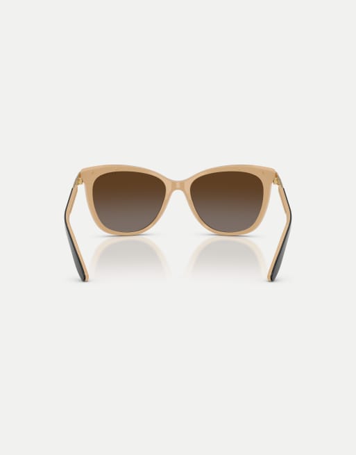 Ralph gafas de sol estilo ojo de gato polarizadas con lente marrón en negro, 2 de 4