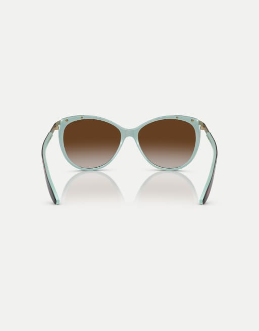 Ralph gafas de sol estilo ojos de gato con lentes marrones en havana sobre aguamarina, 2 de 4