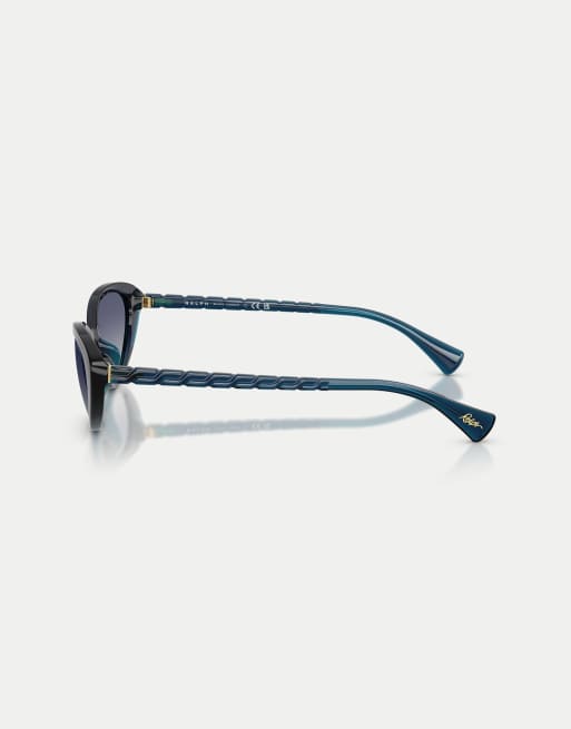 Ralph gafas de sol mariposa con lente azul en azul transparente oscuro, 4 de 4