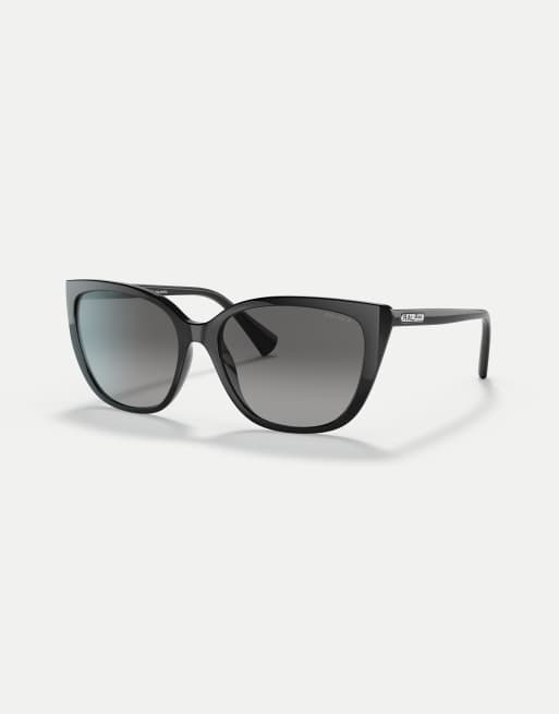 Ralph gafas de sol mariposa con lente polarizada gris en negro brillante, 3 de 4