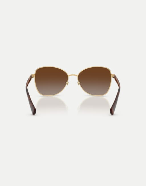 Ralph gafas de sol mariposa con lente polarizada marrón en marrón brillante, 2 de 4