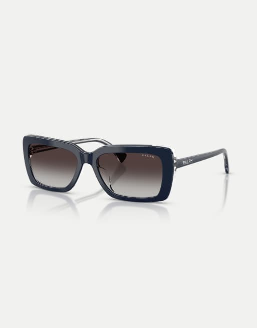 Ralph gafas de sol rectangulares con lente clásica en azul transparente, 3 de 4