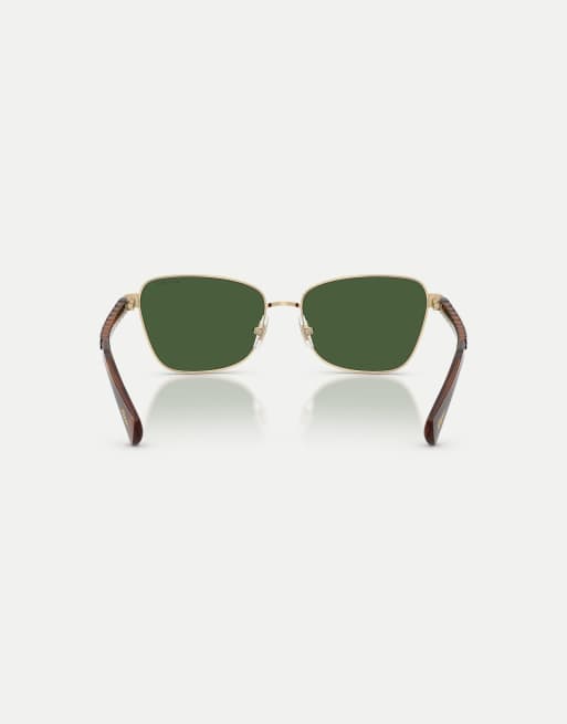 Ralph Irregular sunglasses with green lens in shiny pale gold, 2 of 4