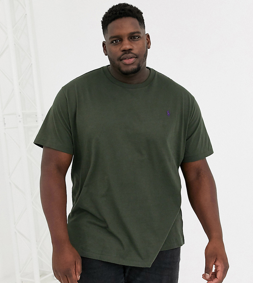 Ralph Lauren Big & Tall - T-shirt custom fit oliva con logo-Verde