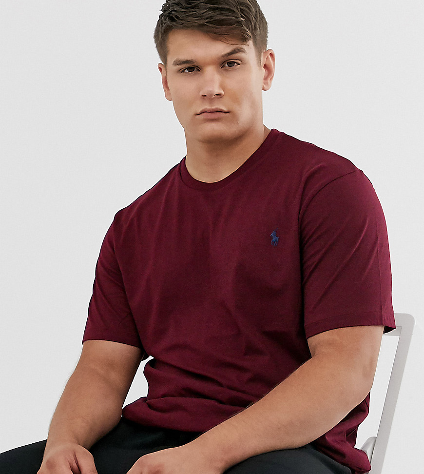 Ralph Lauren Big & Tall - T-shirt custom fit vinaccia classico con logo-Rosso