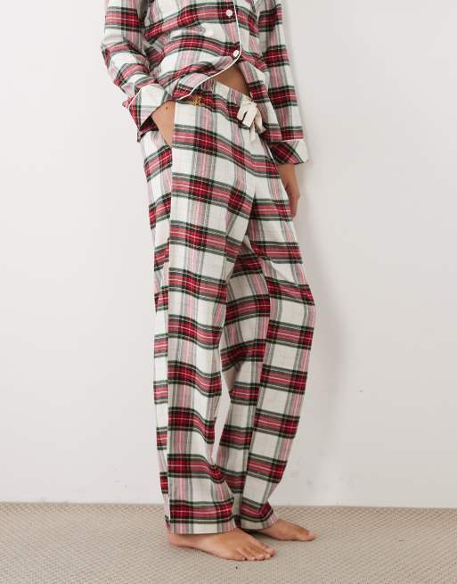 Ralph Lauren Brushed cotton sleep pant in cream plaid, 2 of 4