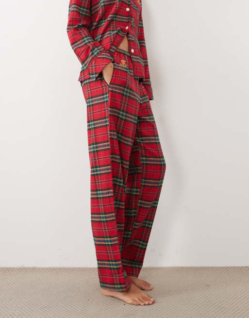 Ralph Lauren Brushed cotton sleep pant in red plaid, 3 of 4