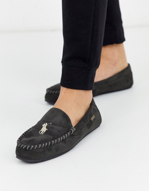 Ralph Lauren Desi moccasin slipper in light grey