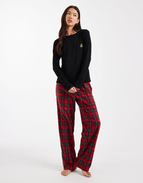 Ralph Lauren Fleece pajama set in red plaid - view 1