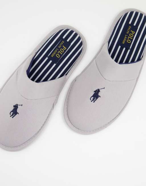 Ralph Lauren Klarance mule slippers in grey ASOS