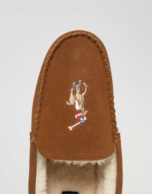 Ralph lauren shearling online slippers