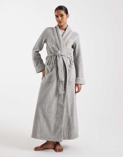 Ralph Lauren Shawl collar robe in grey heather - view 1