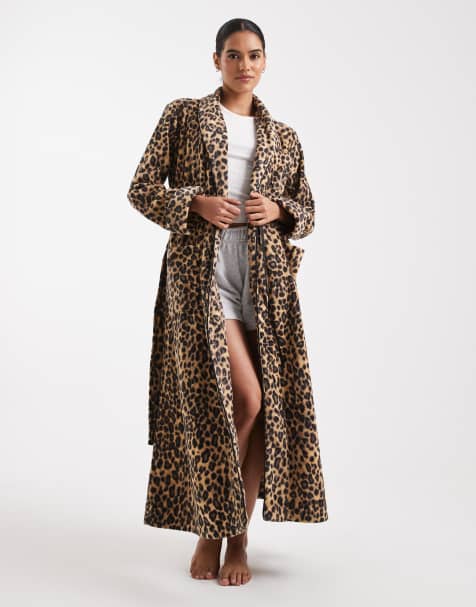 Ralph Lauren Shawl collar robe in leopard - view 1