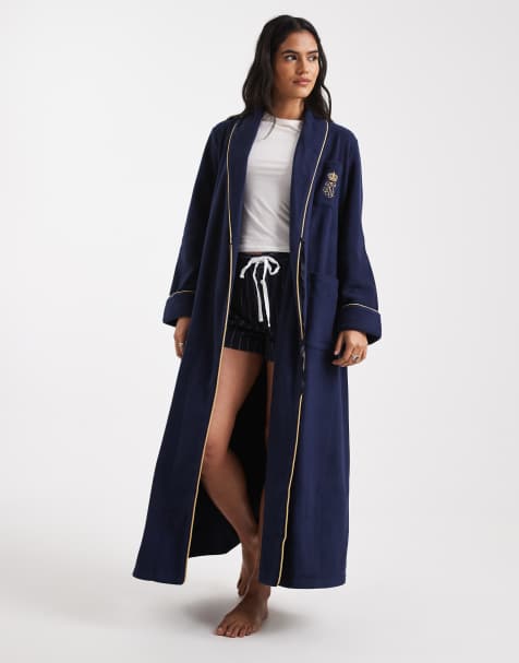 Ralph Lauren Shawl collar robe in navy - view 1