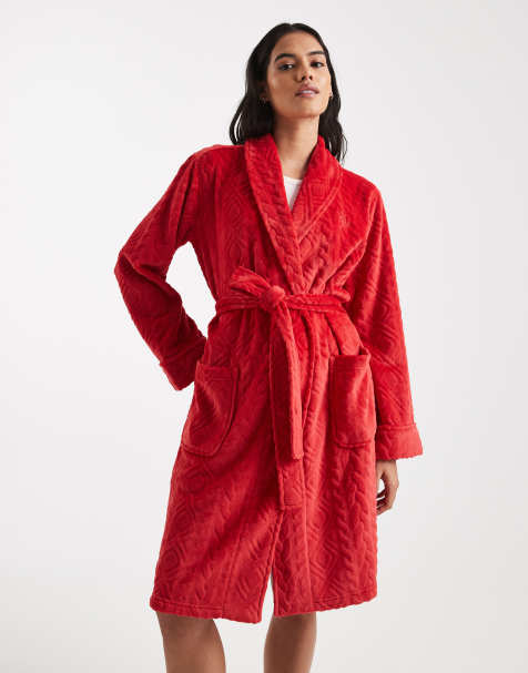 Ralph Lauren Shawl collar robe in red - view 1