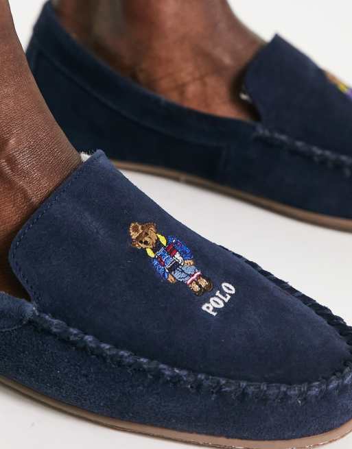 Polo ralph lauren best sale americana bear navy slippers