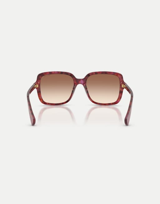 Ralph lunettes de soleil carrées à verres marron en havana violet brillant, 2 de 4