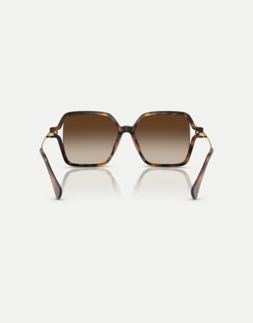 Ralph lunettes de soleil carrées avec verres marron en havane foncé brillant, 2 de 4