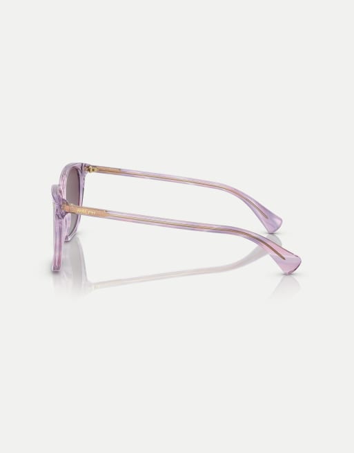 Ralph lunettes de soleil carrées polarisées à verres violets, violet rayé, 4 de 4