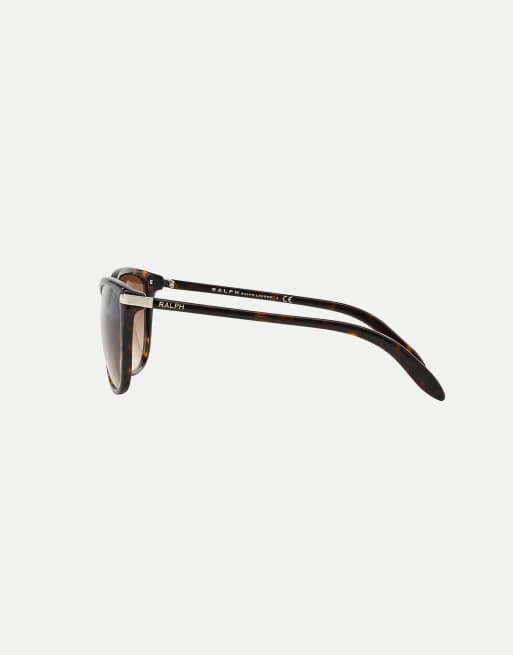 Ralph lunettes de soleil œil-de-chat à verres marron en écaille foncée brillante, 4 de 4