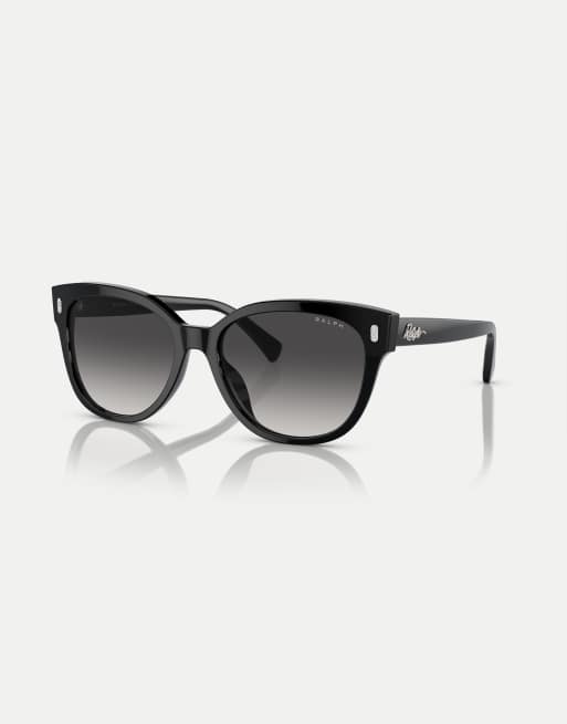 Ralph lunettes de soleil œil-de-chat avec verres gris en noir brillant, 3 de 4