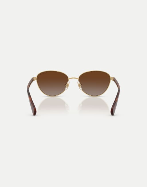 Ralph lunettes de soleil œil de chat polarisées à verres marron doré, 2 de 4