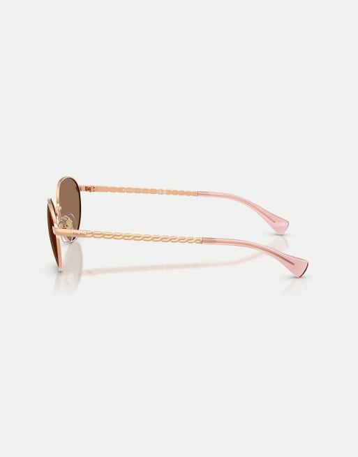Ralph lunettes de soleil ovales à verres marron en doré rosé, 4 de 4