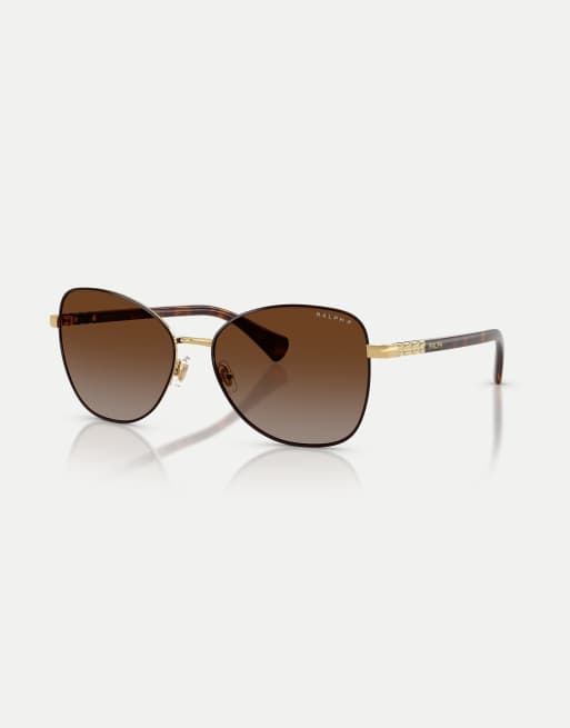 Ralph lunettes de soleil papillon avec verres polarisés marron en marron brillant, 3 de 4