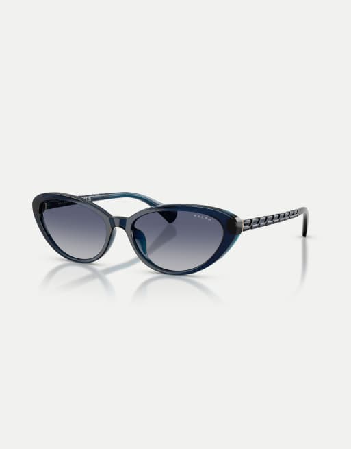 Ralph occhiali da sole a farfalla con lenti blu in blu trasparente scuro, 3 di 4