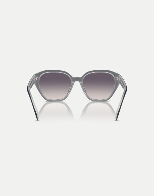 Ralph occhiali da sole cat-eye con lenti rosa in nero lucido su grigio opale, 2 di 4