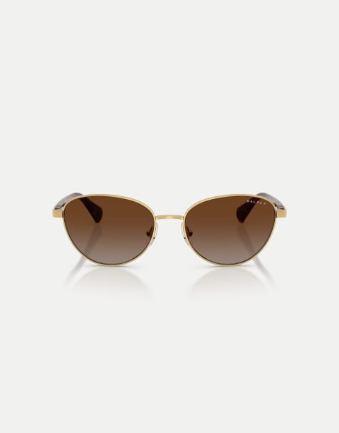 Ralph occhiali da sole cat-eye polarizzati con lente marrone in oro - view 1