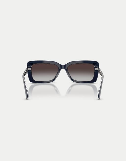 Ralph occhiali da sole rettangolari con lenti classiche blu trasparenti, 2 di 4