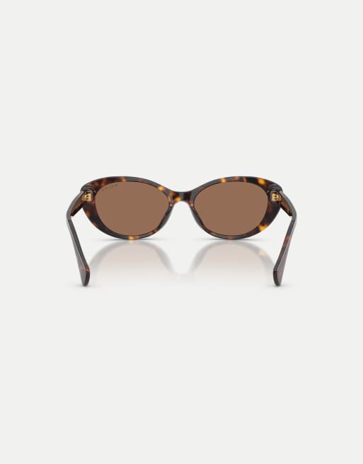 Ralph Oval sunglasses with brown lens in dark havana, 2 of 4