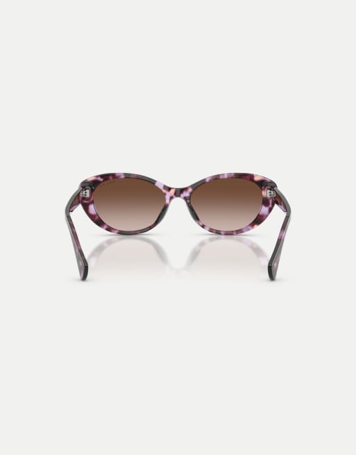 Ralph Oval sunglasses with brown lens in violet havana, 2 of 4