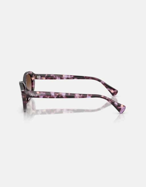 Ralph Oval sunglasses with brown lens in violet havana, 4 of 4