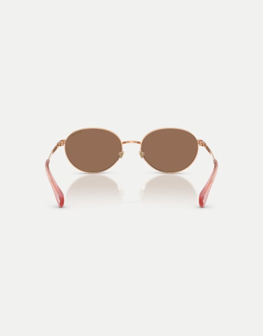 Ralph ovale Sonnenbrille mit braunen Gläsern in Roségold, 2 von 4