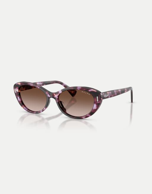 Ralph ovale Sonnenbrille mit braunen Gläsern in violet havana, 3 von 4