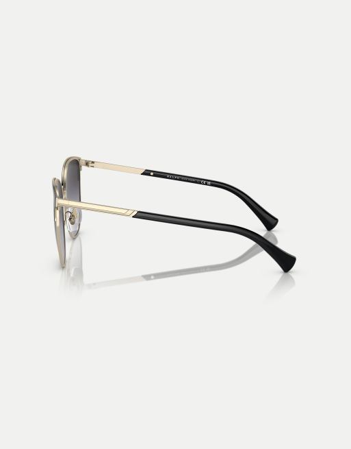 Ralph – Ra4140 – Runde Sonnenbrille in glänzendem Blassgold mit braunen Gläsern, 3 von 4