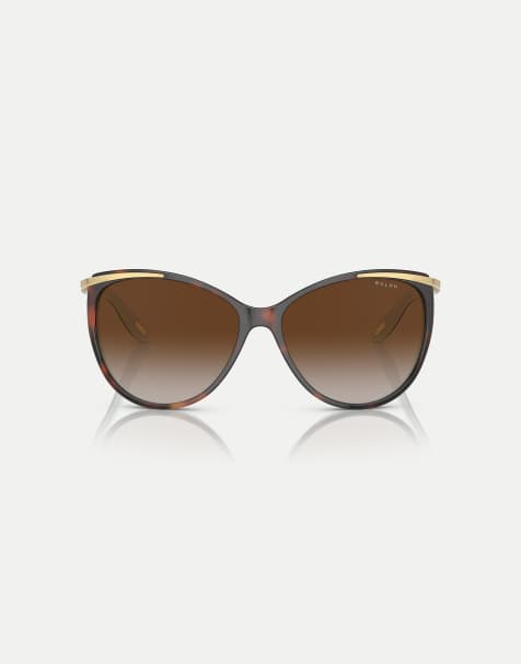 Ralph Ra5150 cat eye sunglasses with brown lens in havana on acquamarine - view 1
