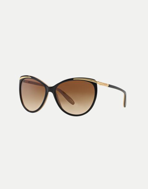 Ralph - Ra5150 - Occhiali da sole cat-eye neri con lenti marroni - view 1