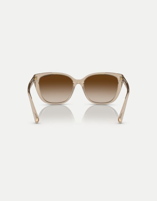 Ralph Ra5274 butterfly sunglasses with brown lens in shiny transparent brown, 2 of 4