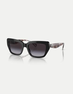 Ralph - Ra5292 - Rechteckige Sonnenbrille in Schwarz mit grauen Gläsern