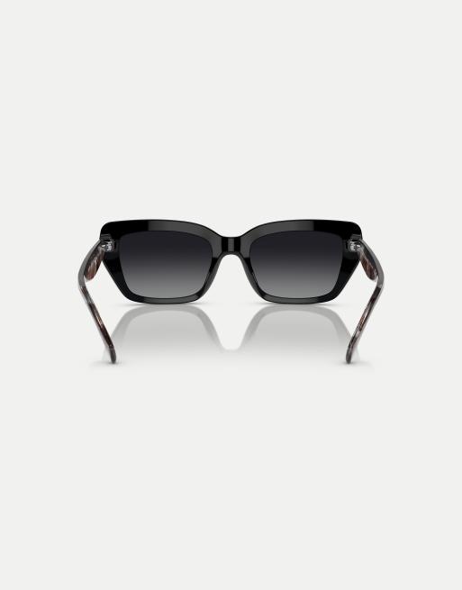 Ralph Ra5292 rectangle polarised sunglasses with grey lens in shiny black, 2 of 4