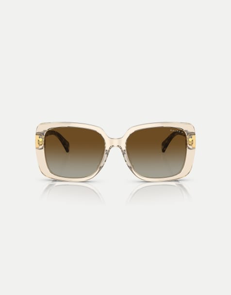 Ralph Ra5298u lunettes de soleil rectangulaires polarisées avec verres marron en brun clair transparent - view 1