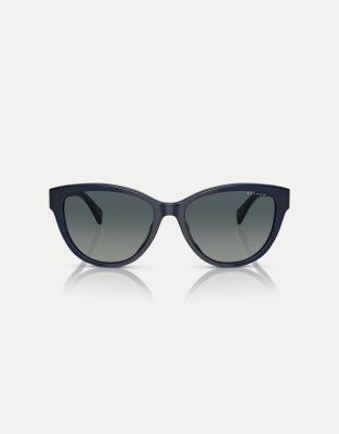 Ralph - Ra5299u - Ovale, polarisierte Sonnenbrille in glänzendem Opalblau mit blauen Gläsern