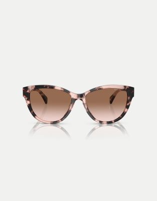 Ralph - Ra5299u - Ovale Sonnenbrille in glänzendem Havanna-Rosa mit braunen Gläsern