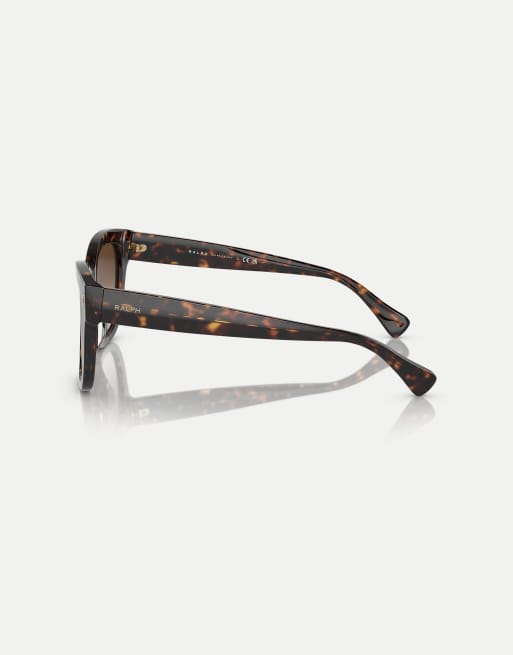 Ralph Ra5301u oval sunglasses with brown lens in shiny dark havana, 4 of 4